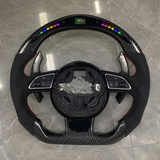 2011-2024 Audi A3/A4/A5/A6/A7 RS LED Alcantara Carbon Fiber Steering Wheel