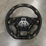 2015-2024 Ford F-150/Raptor Gold Forged Carbon Fiber Steering Wheel
