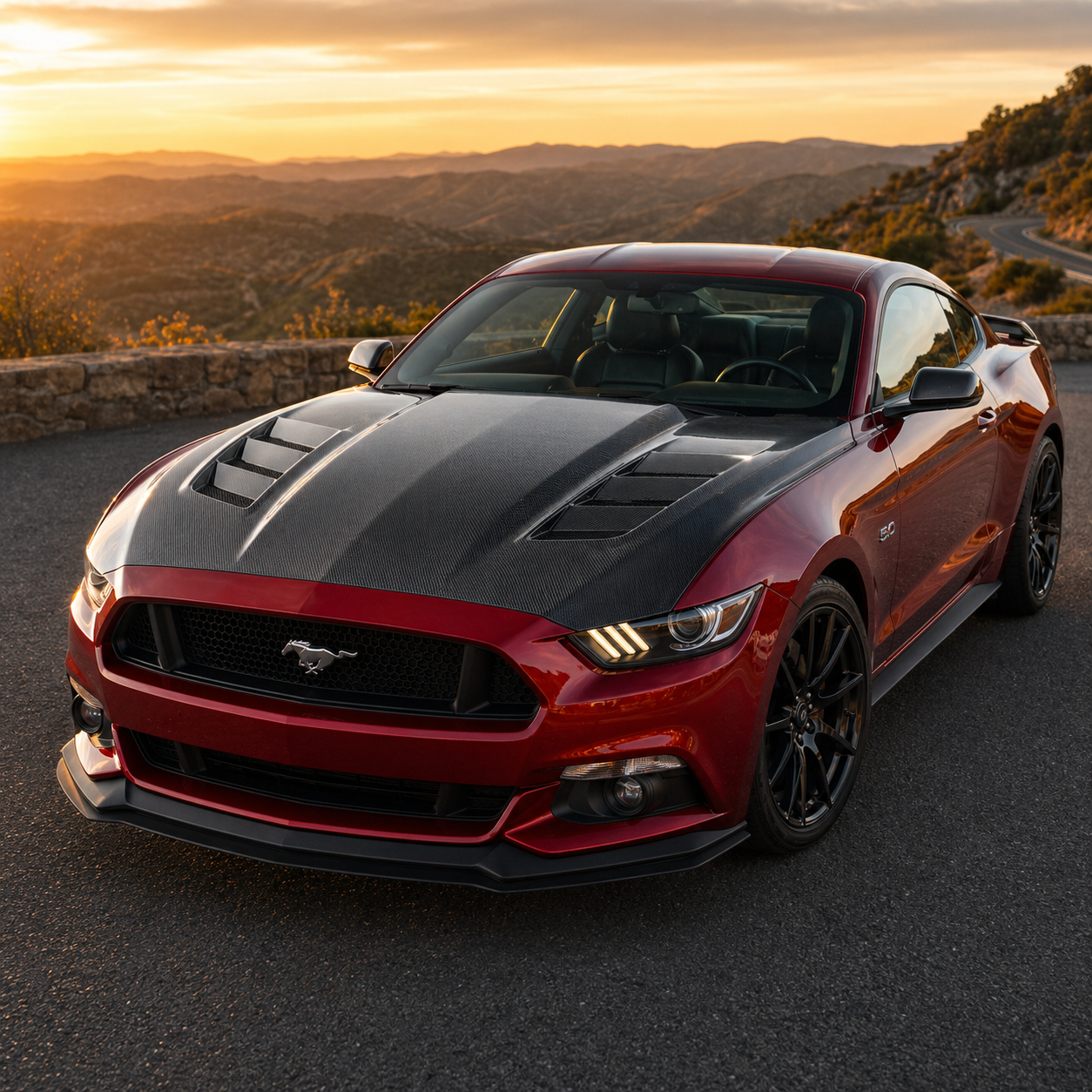 2015-2017 Mustang S550 Carbon Fiber Hood