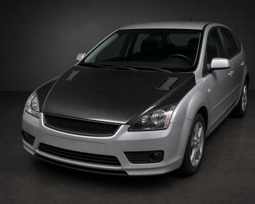 2005-2007 Ford Focus Mk1.5 Carbon Fiber Hood - Installed context