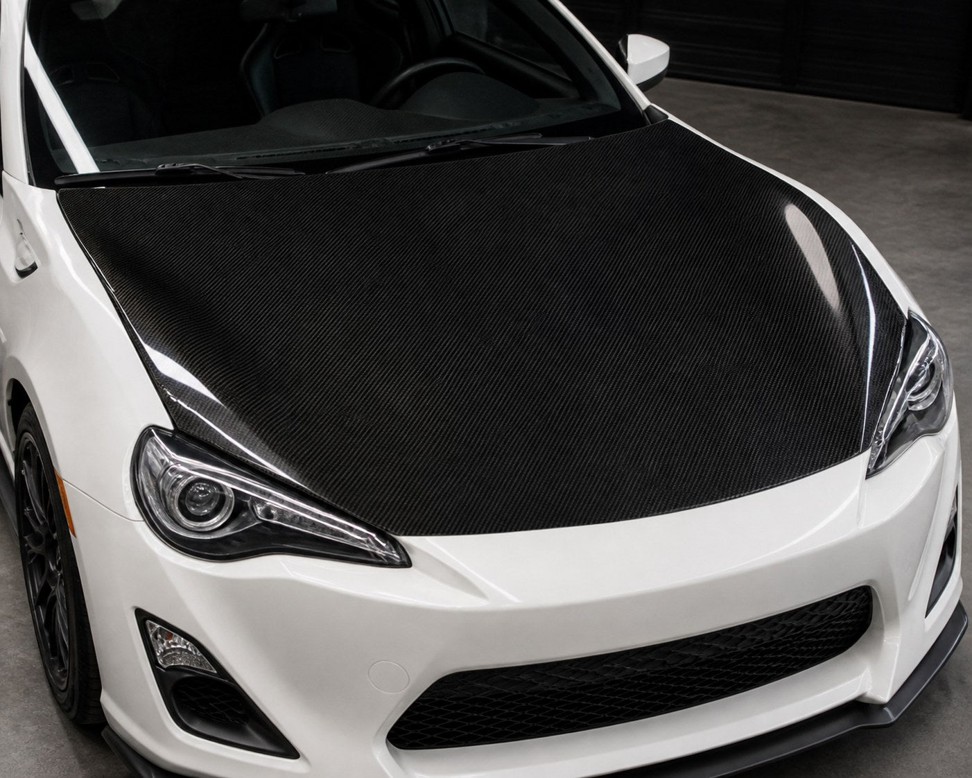 2013-2020 Toyota 86 / Subaru BRZ OEM Style Carbon Fiber Hood - Installed context