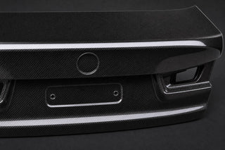 2019-2025 BMW 3 Series G20/G28 Carbon Fiber Decklid - Detail closeup