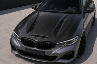 2019-2022 BMW 3 Series G20/G28 Pre-LCI Carbon Fiber Hood - Installed context
