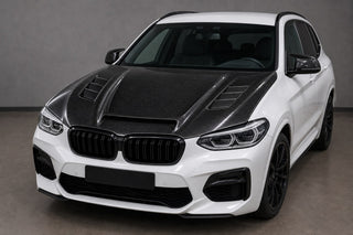 2018-2024 BMW X3 G01 / X4 G02 Carbon Fiber Hood - Installed context