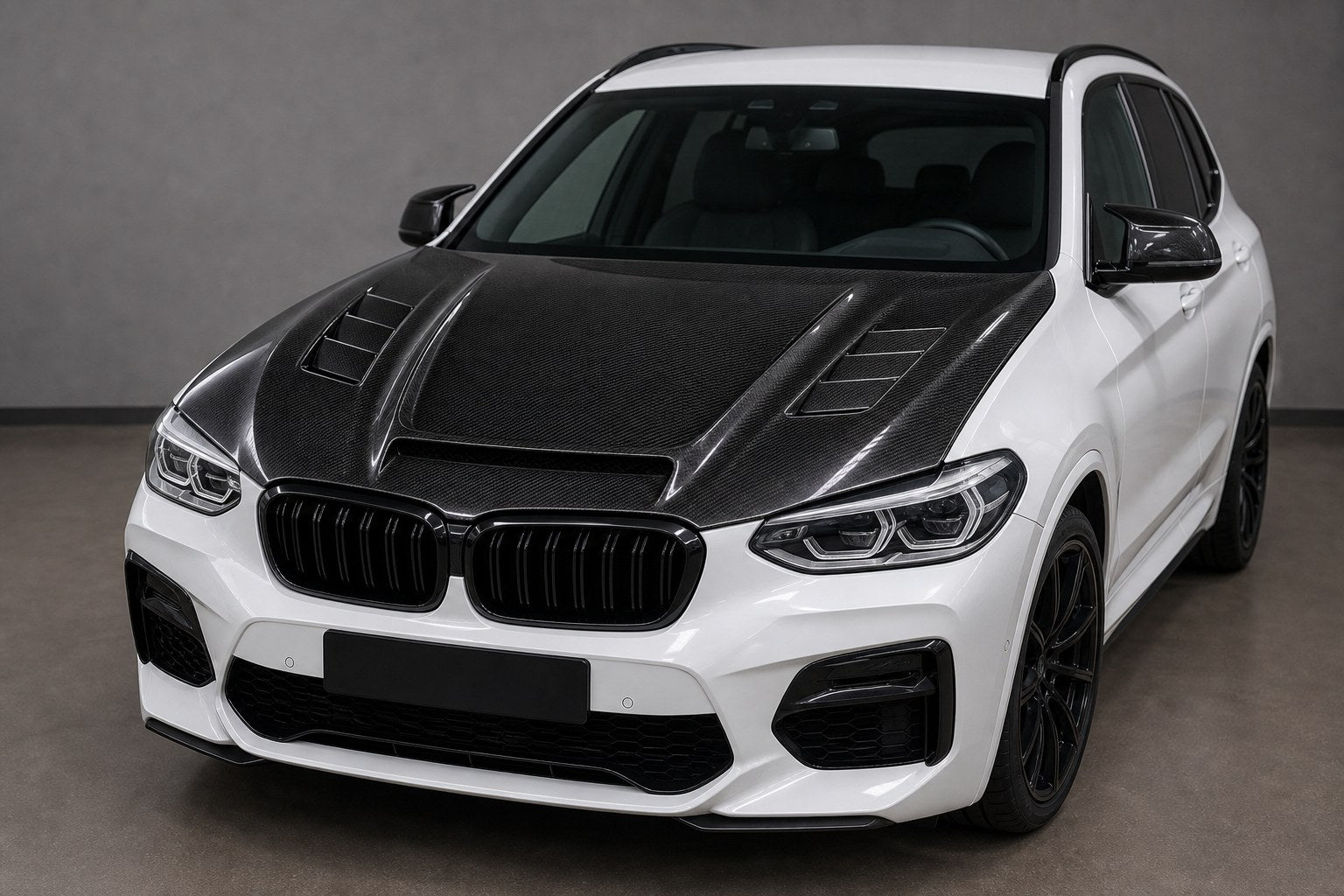 2018-2024 BMW X3 G01 / X4 G02 Carbon Fiber Hood - Installed context