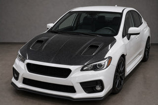 2015-2021 Subaru WRX/STI VA Air Flow Carbon Fiber Hood - Installed context