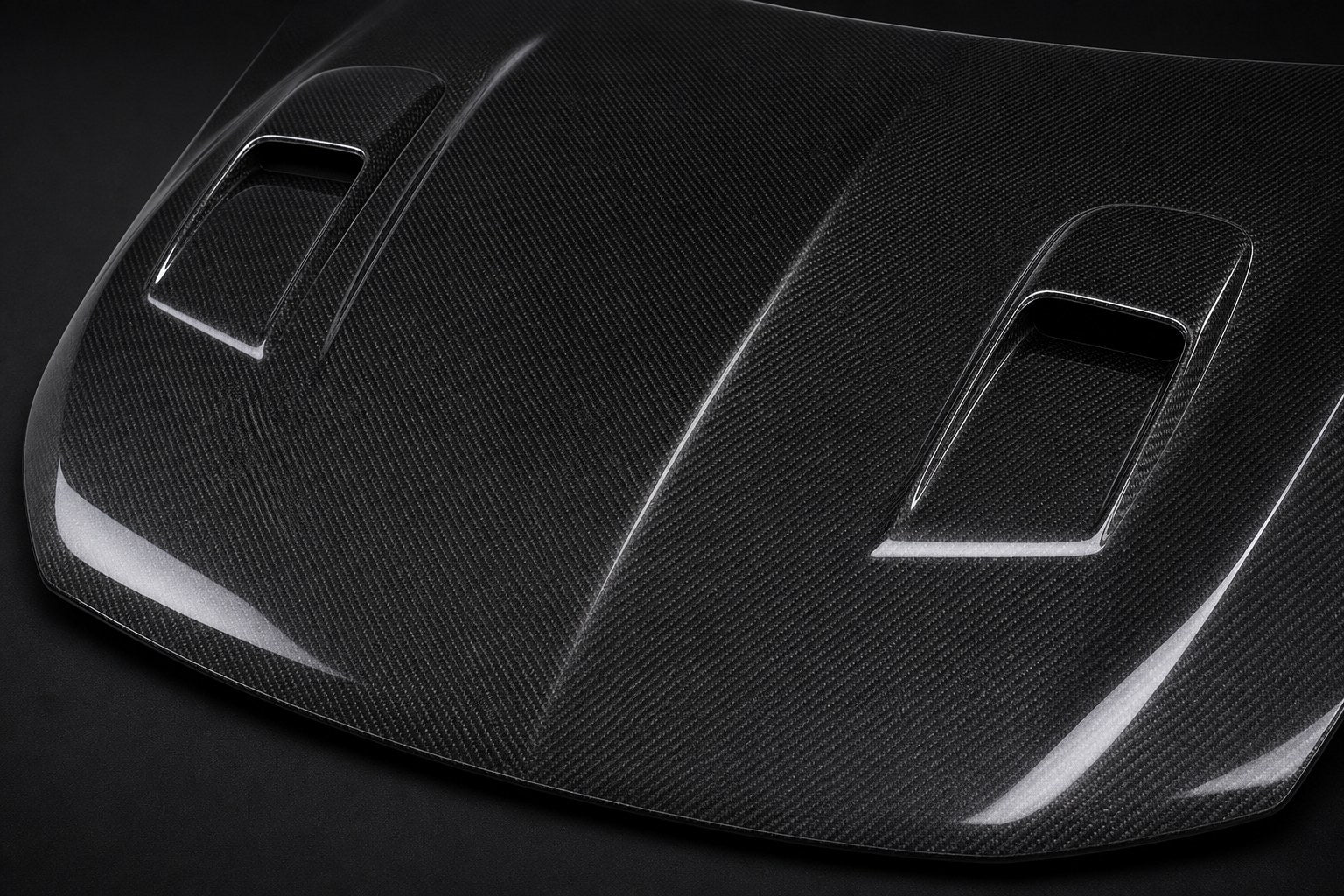 2015-2021 Subaru WRX/STI VA Air Flow Carbon Fiber Hood - Detail closeup