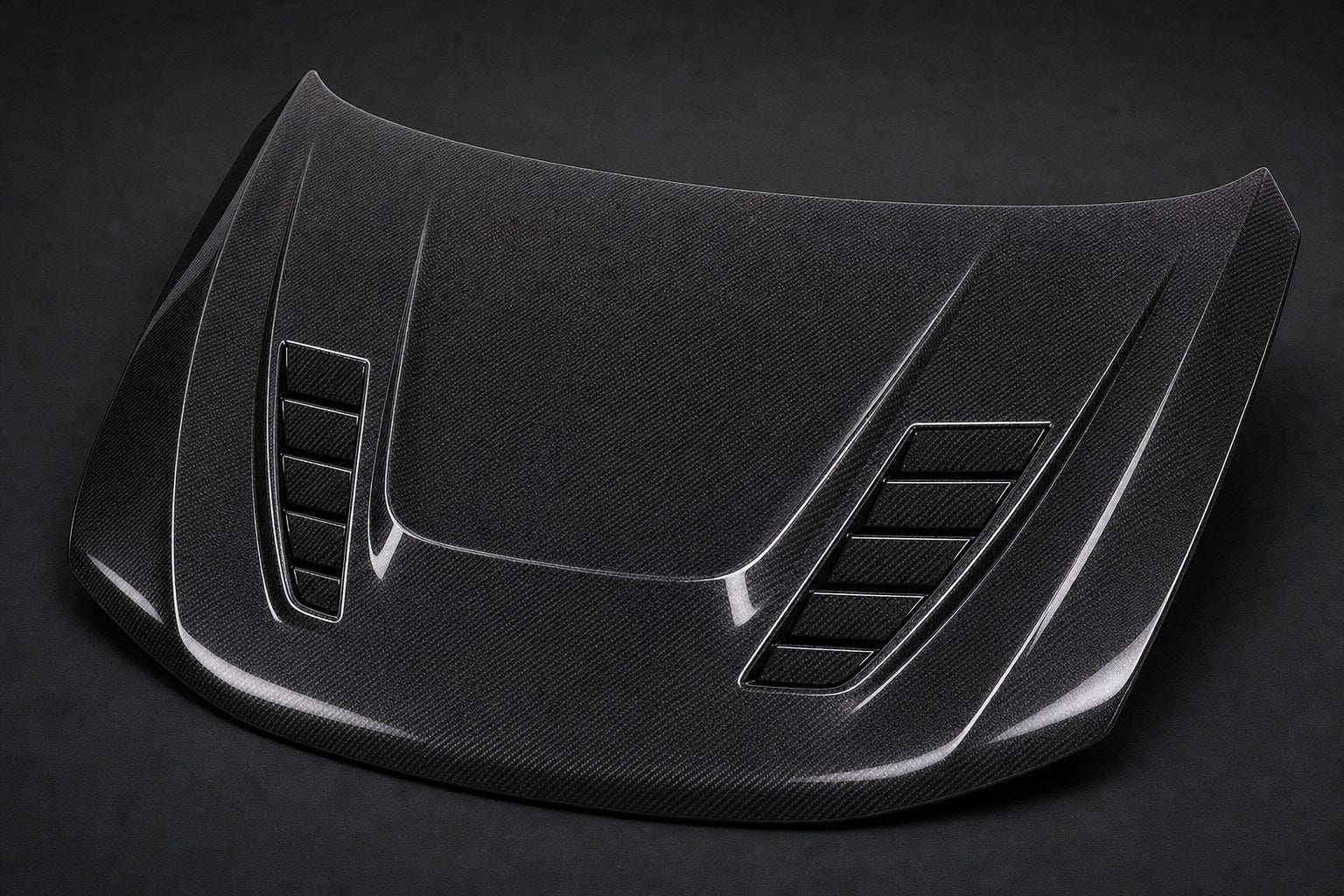 2011-2016 BMW 5 Series F10 / M5 F10 DTM Style Carbon Fiber Hood - Alternate angle