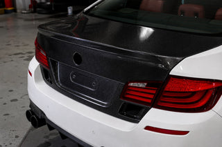 2011-2016 BMW 5 Series F10 Carbon Fiber Decklid - Installed context