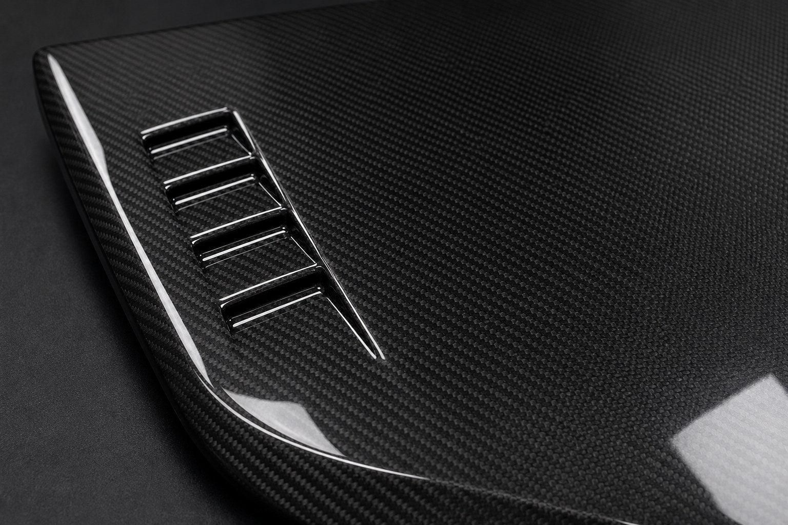 2006-2011 Honda Civic 8th Gen Carbon Fiber Hood - Detail closeup