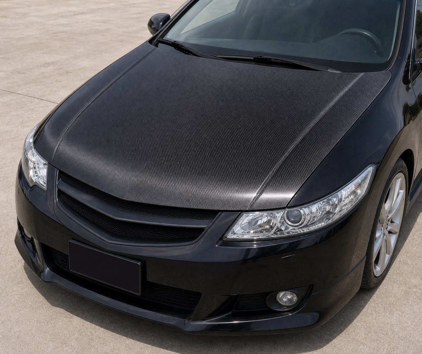 2009-2014 Honda Spirior OEM Style Carbon Fiber Hood - Installed context