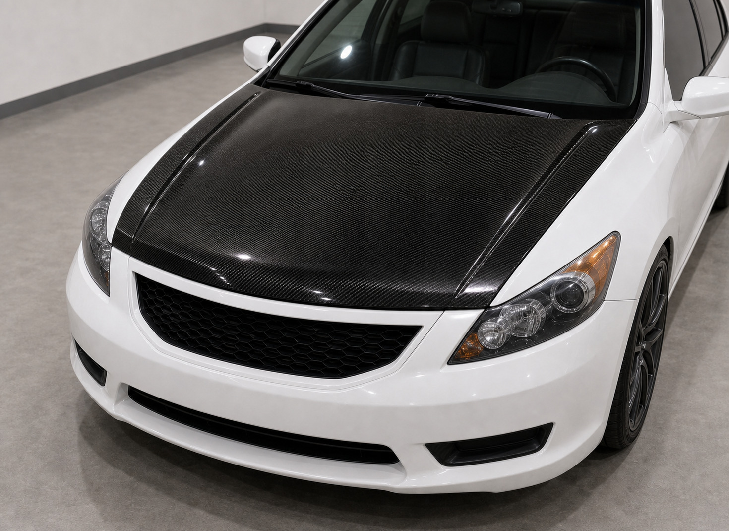 2008-2012 Honda Accord 8th Gen Carbon Fiber Hood - Installed context