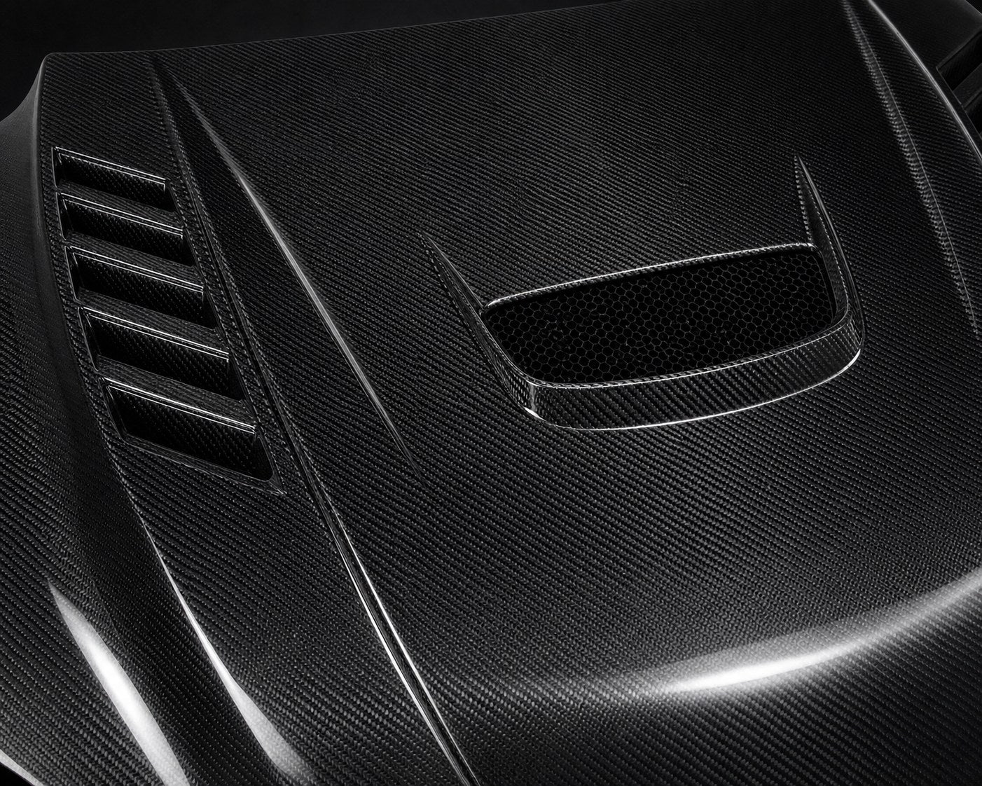 2014-2020 Lexus IS XE30 Carbon Fiber Hood - Detail closeup