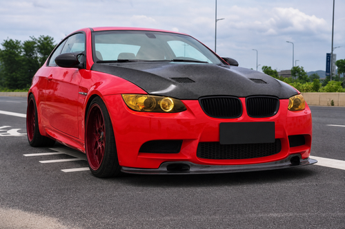 2006-2008 BMW 3 Series E90/E92 Pre-LCI Vented Carbon Fiber Hood - Installed context