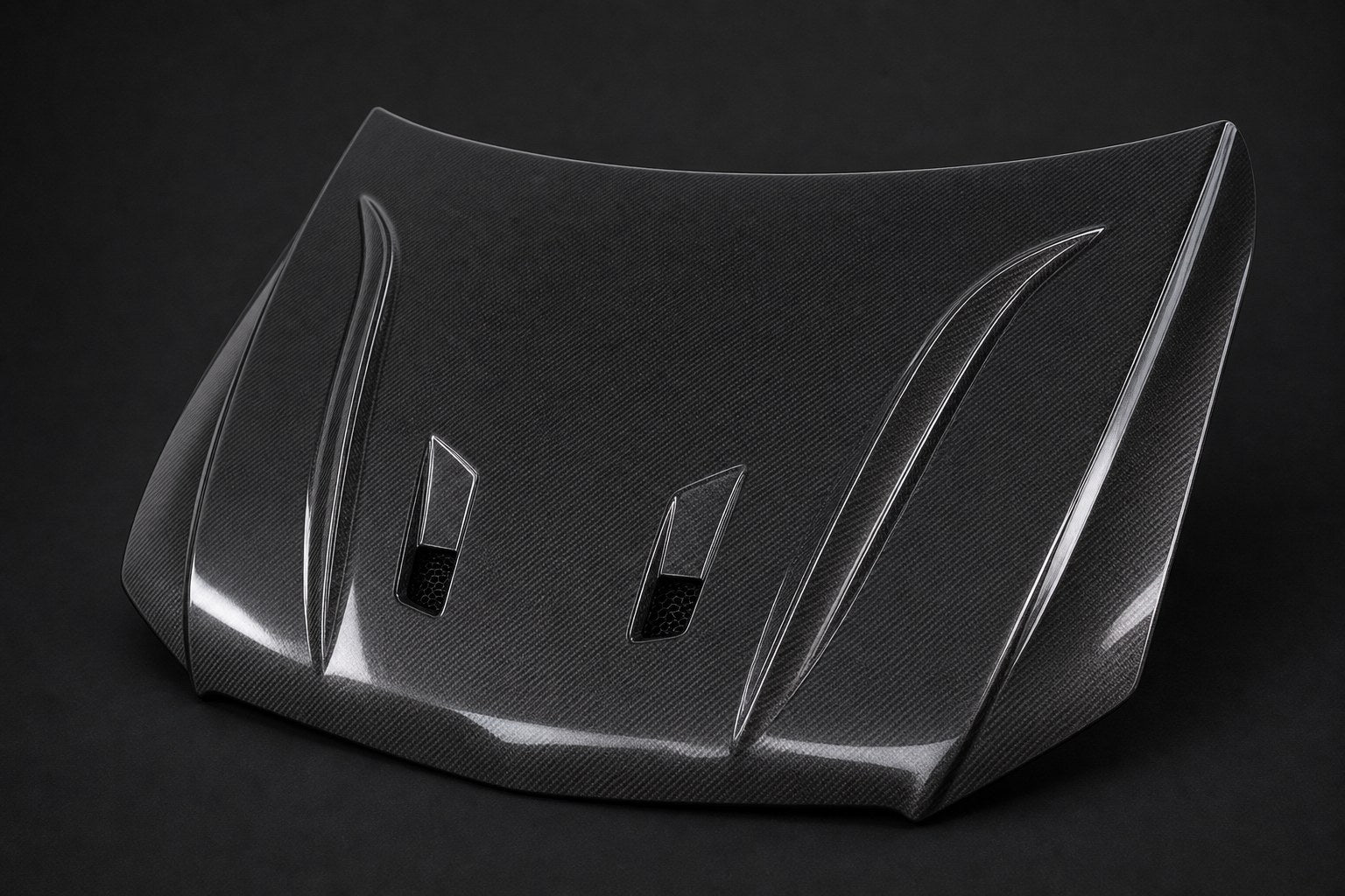 2008-2011 Mercedes-Benz C-Class W204 Pre-Facelift Carbon Fiber Hood - Alternate angle