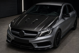 2013-2018 Mercedes-Benz A-Class W176 507 Style Carbon Fiber Hood - Installed context