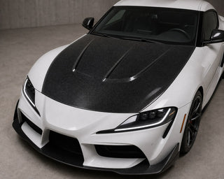 2020-2026 Toyota GR Supra A90/A91 Carbon Fiber Hood - Installed context