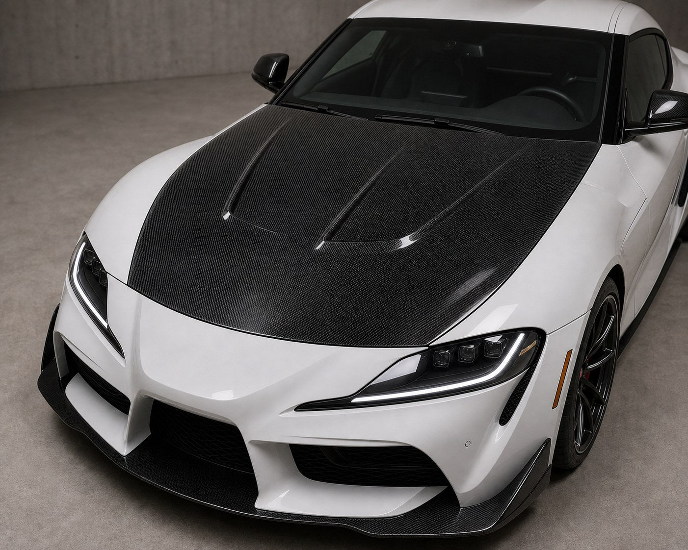 2020-2026 Toyota GR Supra A90/A91 Carbon Fiber Hood - Installed context