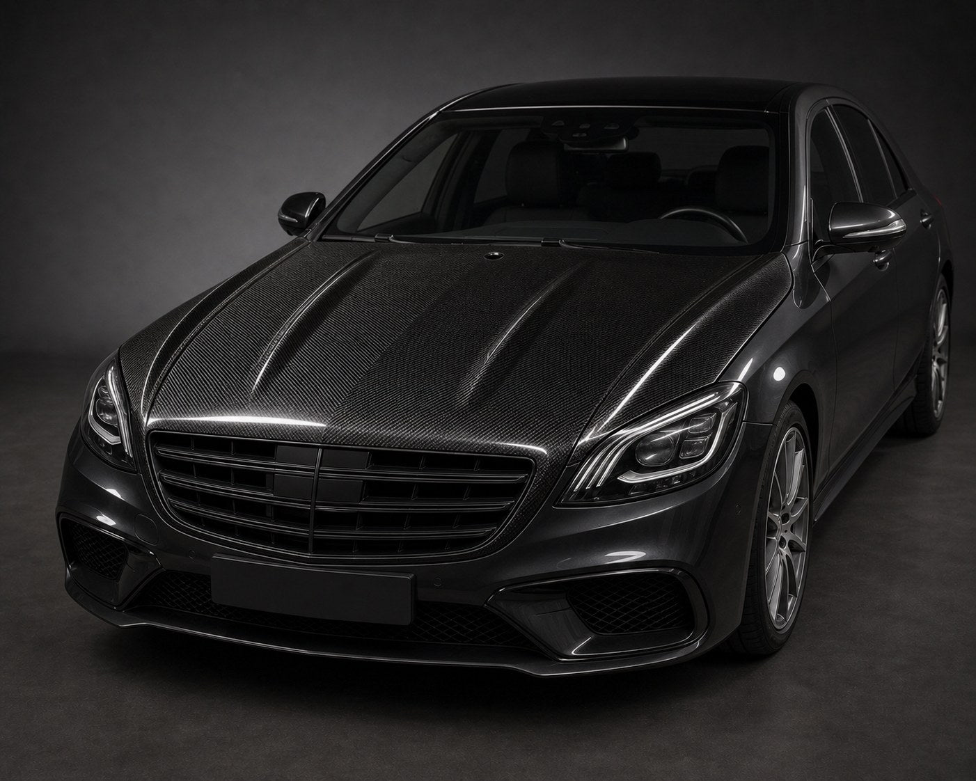 2008-2011 Mercedes-Benz C-Class W204 AMG Style Carbon Fiber Hood - Installed context