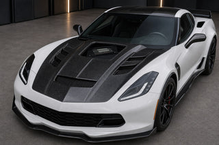 2014-2019 Chevrolet Corvette C7 Z06 Style Carbon Fiber Hood - Installed context