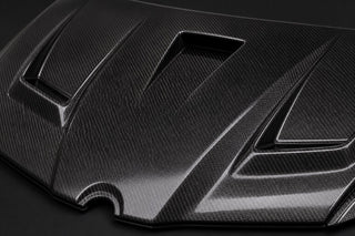 2009-2013 Honda Fit / Jazz GE8 EVO Style Carbon Fiber Hood - Detail closeup