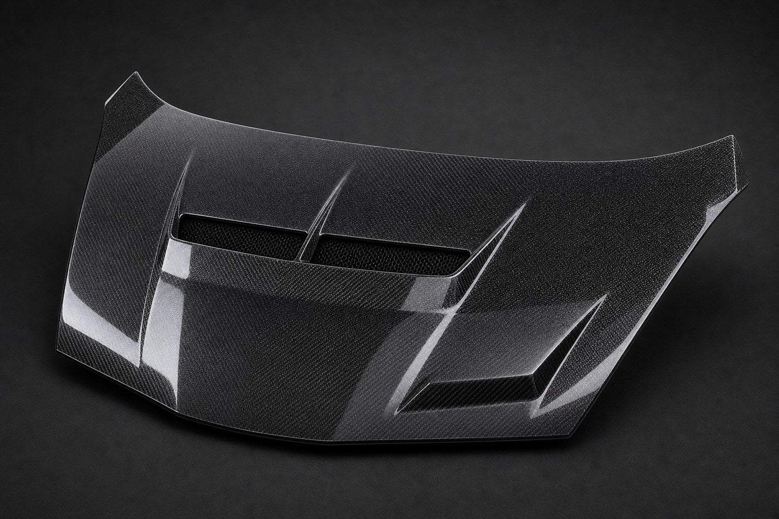 2009-2013 Honda Fit / Jazz GE8 T-R Style Carbon Fiber Hood - Alternate angle