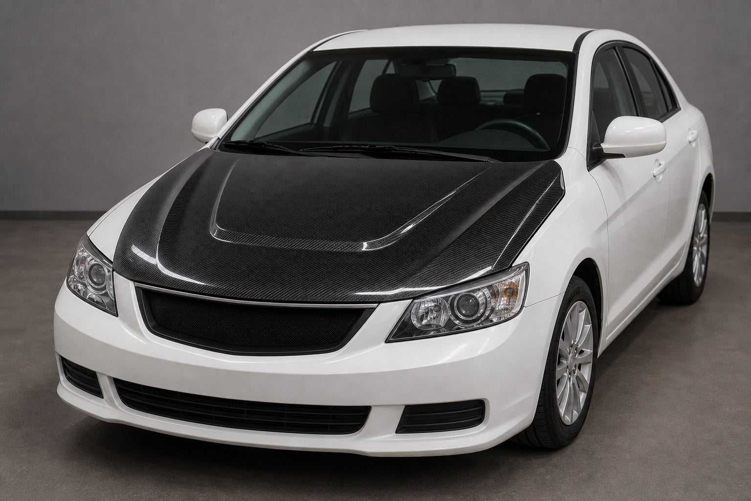 2009-2013 Geely Emgrand EC7 GL Style Carbon Fiber Hood - Installed context