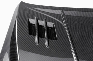 2018-2024 Toyota Camry XV70 V2 Style Carbon Fiber Hood - Detail closeup