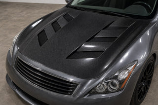 2008-2015 Infiniti G37 / Q60 V36 Coupe Carbon Fiber Hood - Installed context
