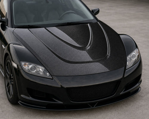 2004-2011 Mazda RX-8 SE3P OEM Style Carbon Fiber Hood - Installed context