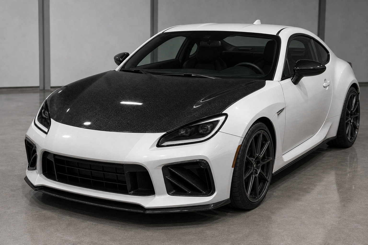 2022-2026 Toyota GR86 / Subaru BRZ ZN8/ZD8 OEM Style Carbon Fiber Hood - Installed context
