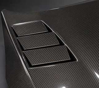2015-2020 Honda Fit / Jazz GK5 Vented Carbon Fiber Hood - Detail closeup