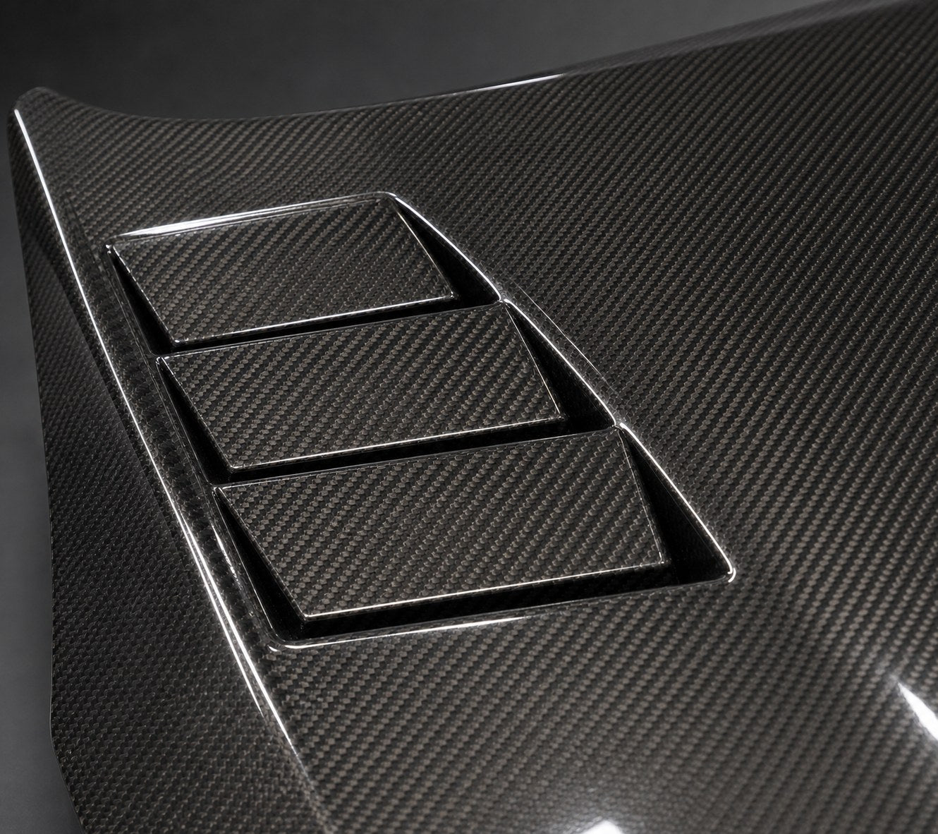 2015-2020 Honda Fit / Jazz GK5 Vented Carbon Fiber Hood - Detail closeup