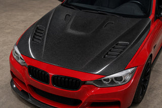 2012-2018 BMW 3/4 Series F30/F32/F33/F35/F36 Carbon Fiber Hood - Installed context