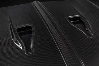 2014-2020 Mercedes-Benz S-Class W222 S63/S65 Style Carbon Fiber Hood - Detail closeup