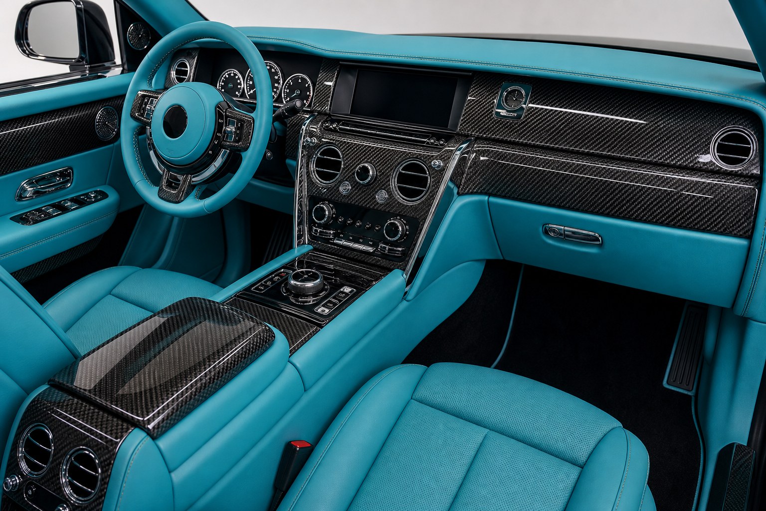 2019-2024 Rolls-Royce Cullinan 4-Seat B-Style Dry Carbon Fiber Interior Kit - Installed context