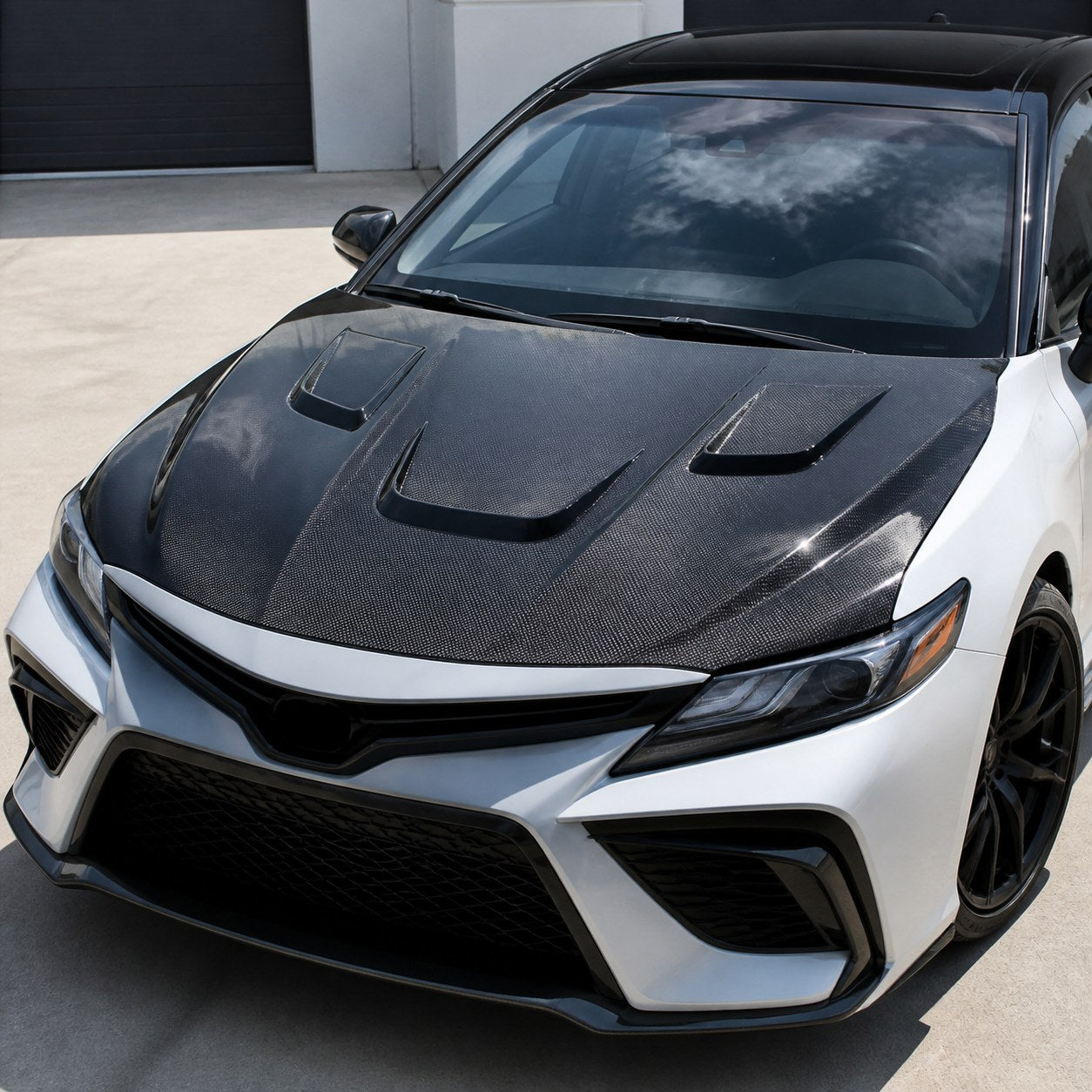 2018-2024 Toyota Camry XV70 Carbon Fiber Hood - Installed context