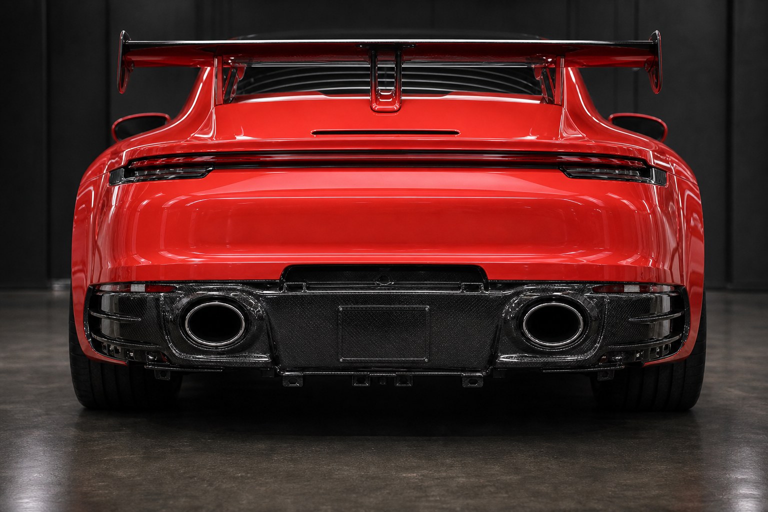 2019-2026 Porsche 911 992 Carbon Fiber Rear Diffuser - Installed context