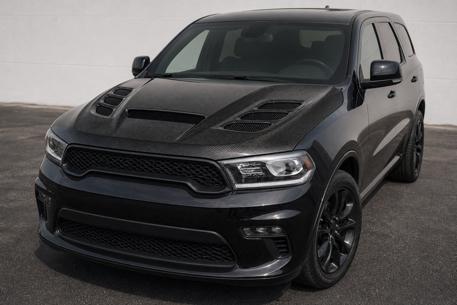2011-2023 Dodge Durango SRT Style Carbon Fiber Hood - Installed context