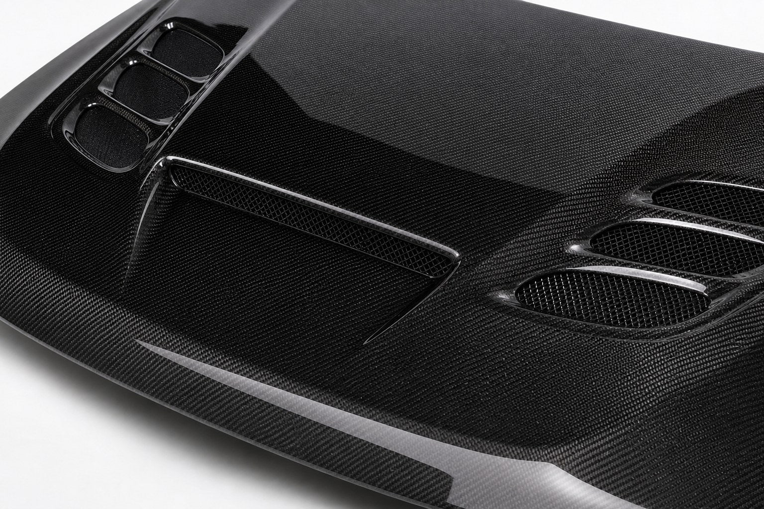 2011-2023 Dodge Durango SRT Style Carbon Fiber Hood - Detail closeup