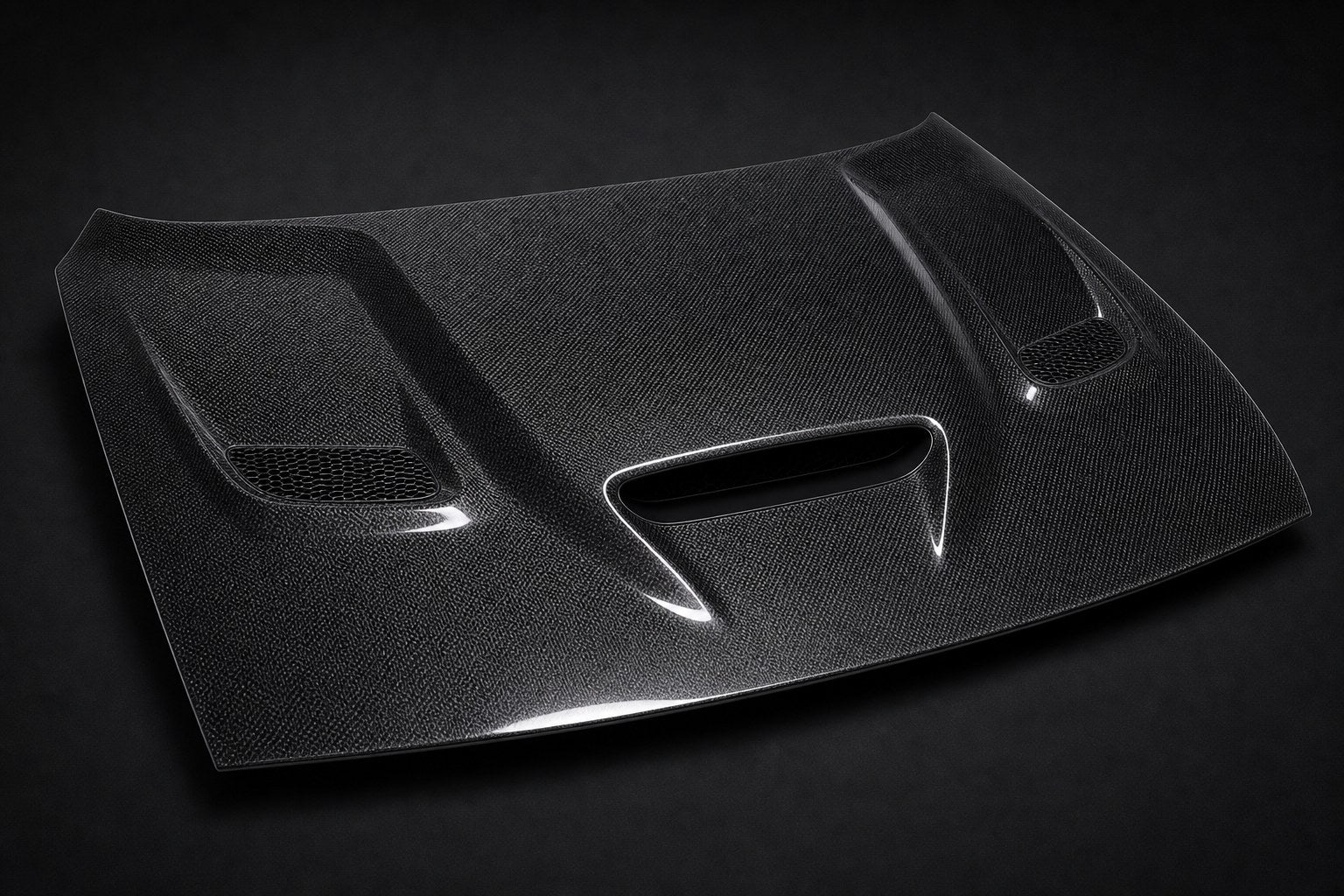 2015-2023 Dodge Challenger LC OEM Style Carbon Fiber Hood - Alternate angle
