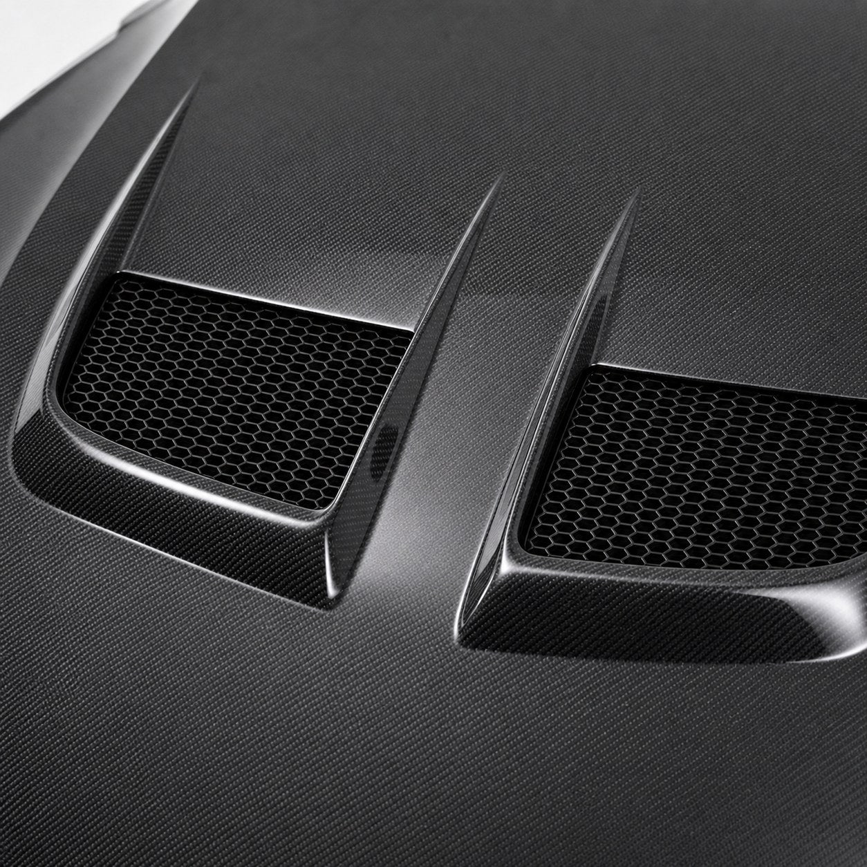 2024-2026 Ford Mustang S650 OEM Style Carbon Fiber Hood - Detail closeup