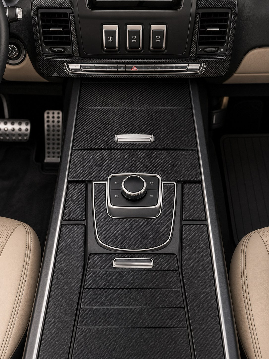 2002-2018 Mercedes-Benz G-Class W463 Dry Carbon Fiber Interior Kit - Installed context