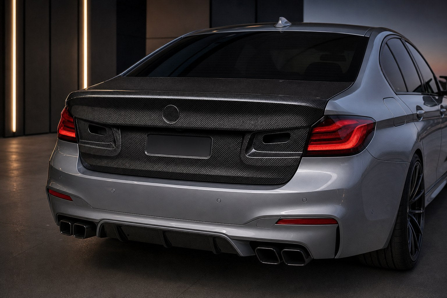 2017-2023 BMW 5 Series G30 / F90 M5 Carbon Fiber Decklid - Installed context