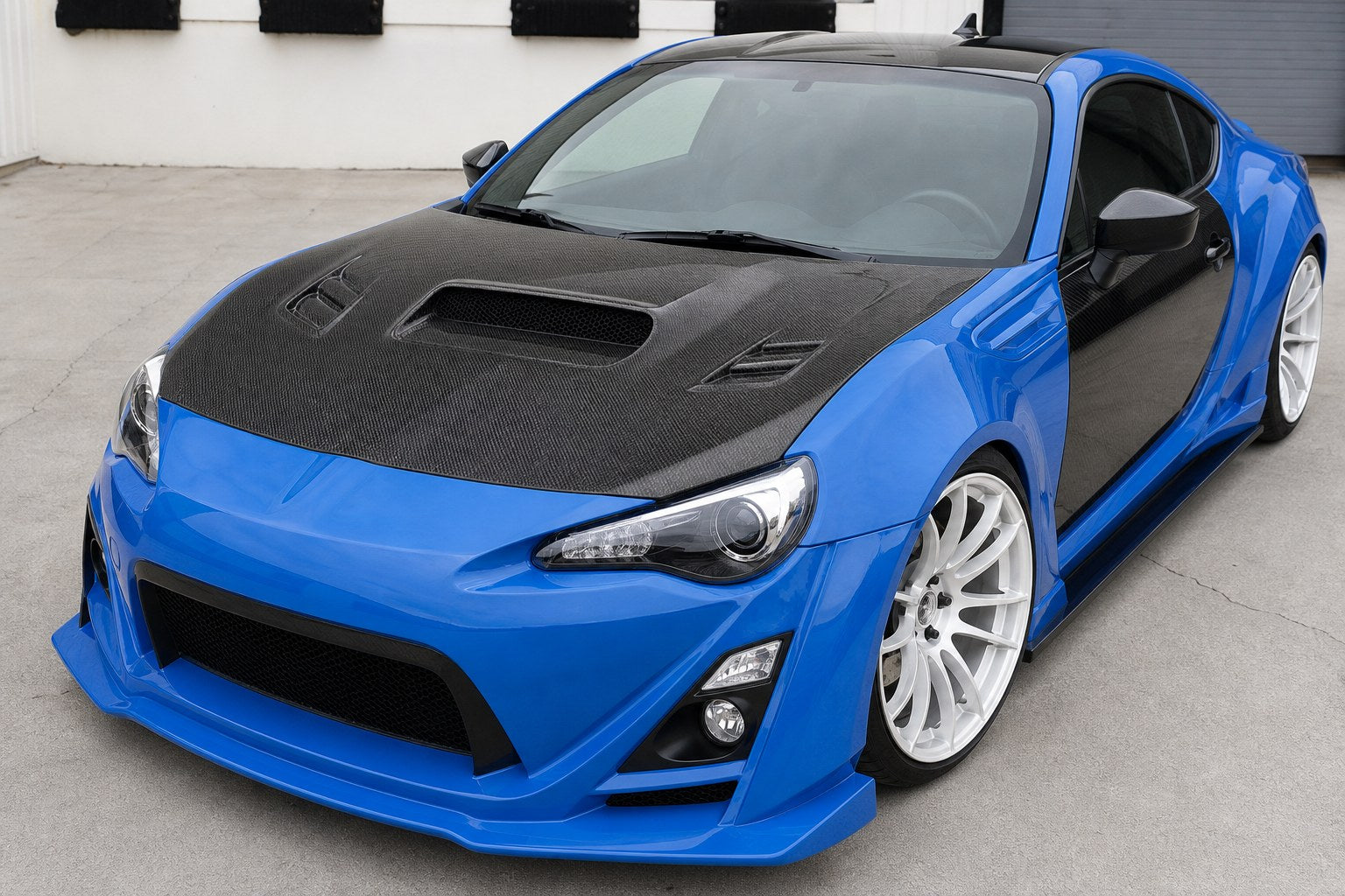 2013-2020 Toyota 86 / Subaru BRZ Honeycomb Carbon Fiber Hood - Installed context