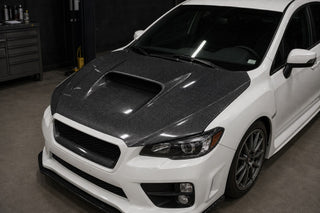 2008-2014 Subaru Impreza WRX/STI GR/GV Carbon Fiber Hood - Installed context