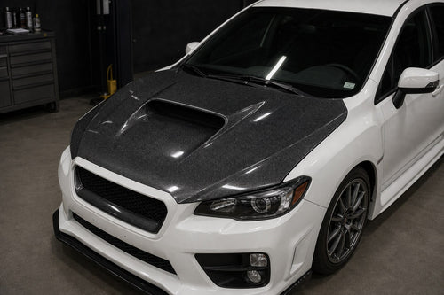 2008-2014 Subaru Impreza WRX/STI GR/GV Carbon Fiber Hood - Installed context