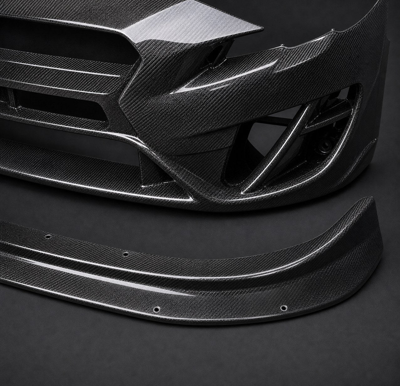 2015-2021 Subaru Impreza WRX/STI Carbon Fiber Front Bumper - Detail closeup