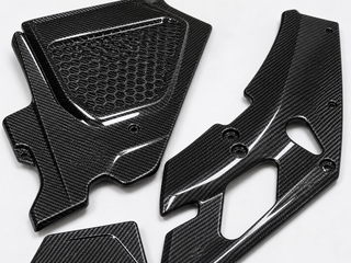 2021-2026 BMW 4 Series G22 Dry Carbon Fiber Headlight Cover Kit - Detail closeup