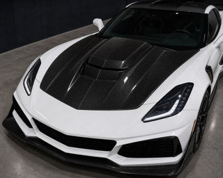 2014-2019 Chevrolet Corvette C7 ZR1 Style Carbon Fiber Hood - Installed context